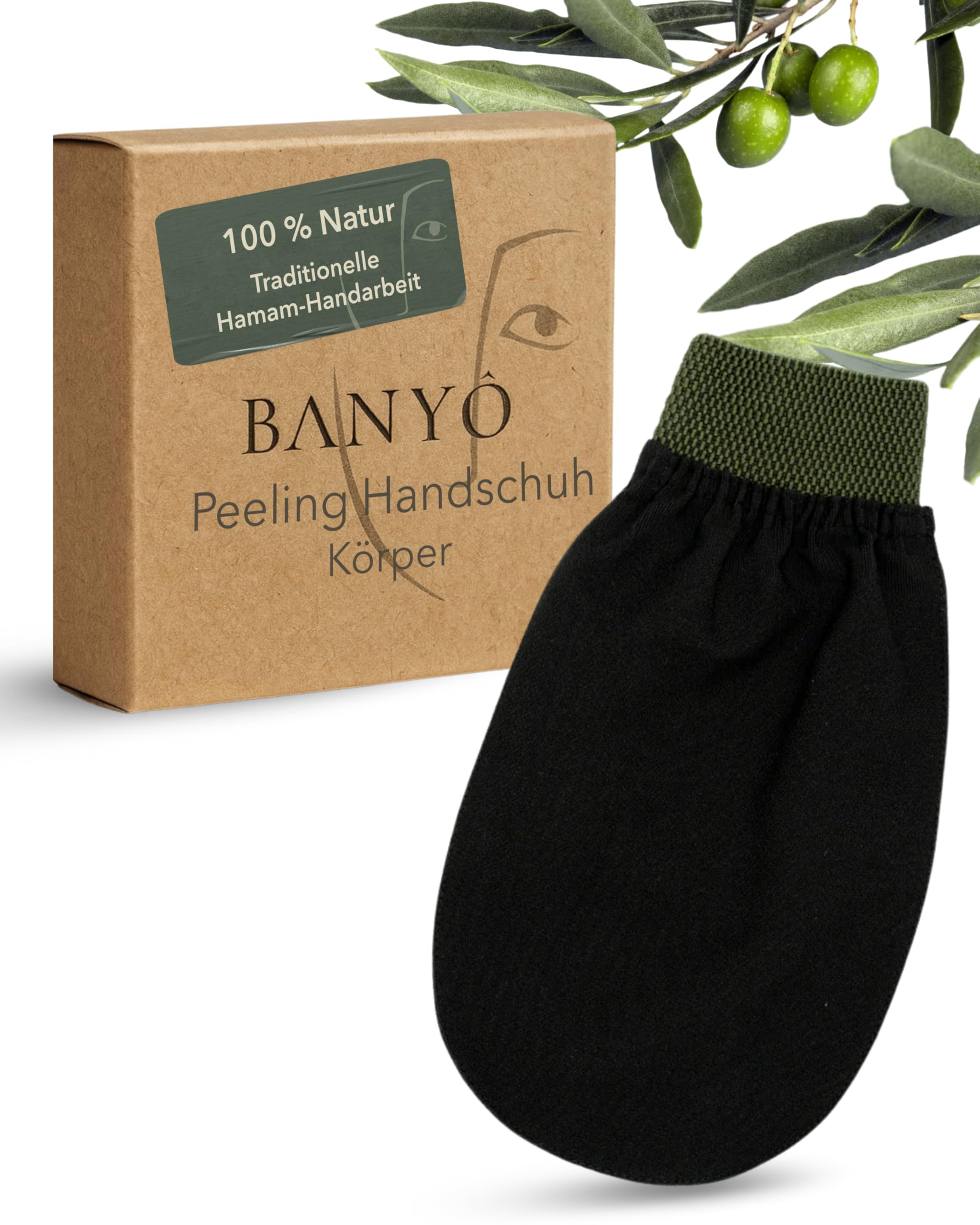 Hamam Peelinghandschuh I Wiederverwendbarer Duschhandschuh aus 100% Viskose I Effektives Peeling mit reichhaltigem Schaum für den Körper I Fördert die Durchblutung (Schwarz)