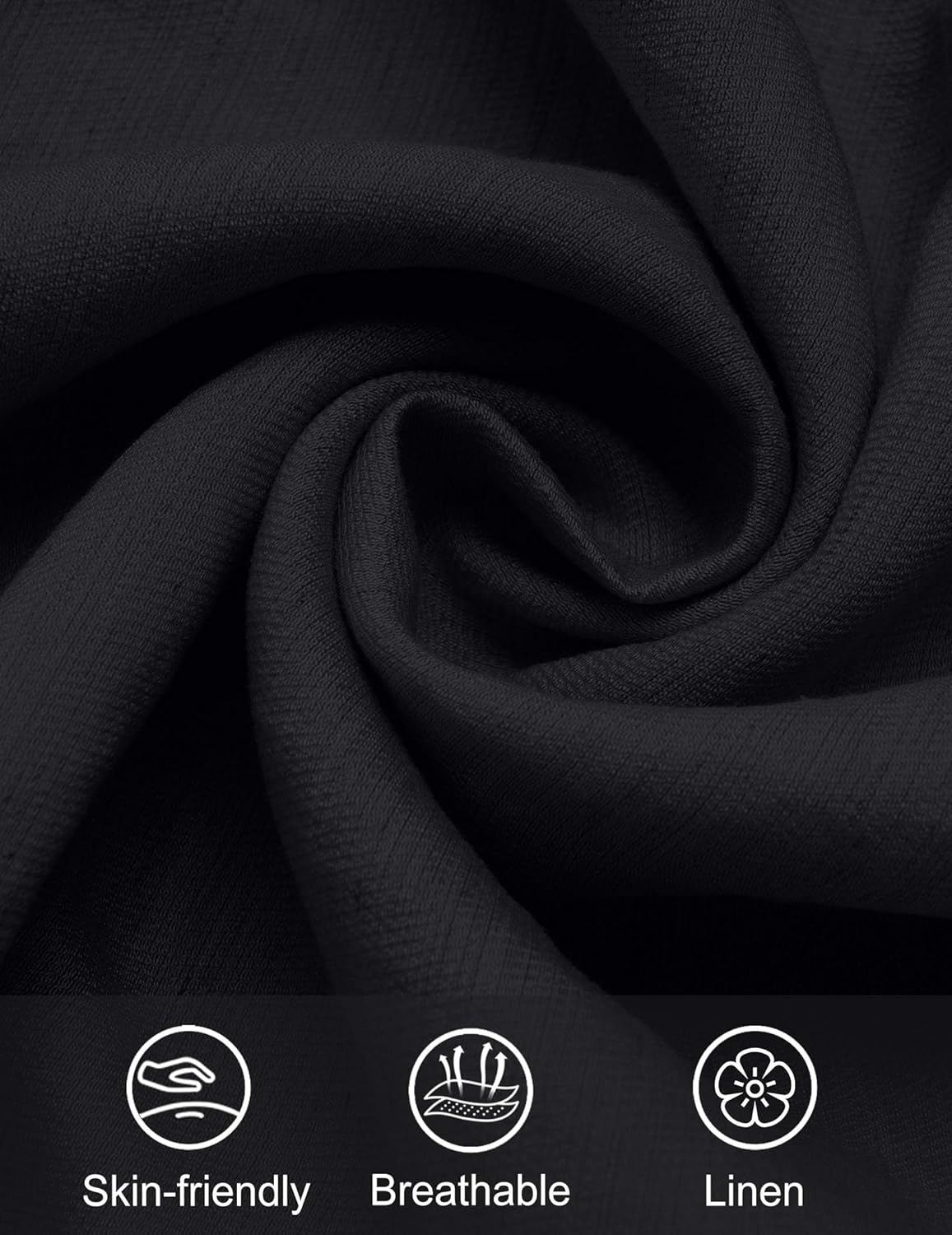 COOFANDY Linen Shirts for Men Short Sleeve Button Down Shirt Casual Beach Summer Vacation Shirt with Pocket - Image 6