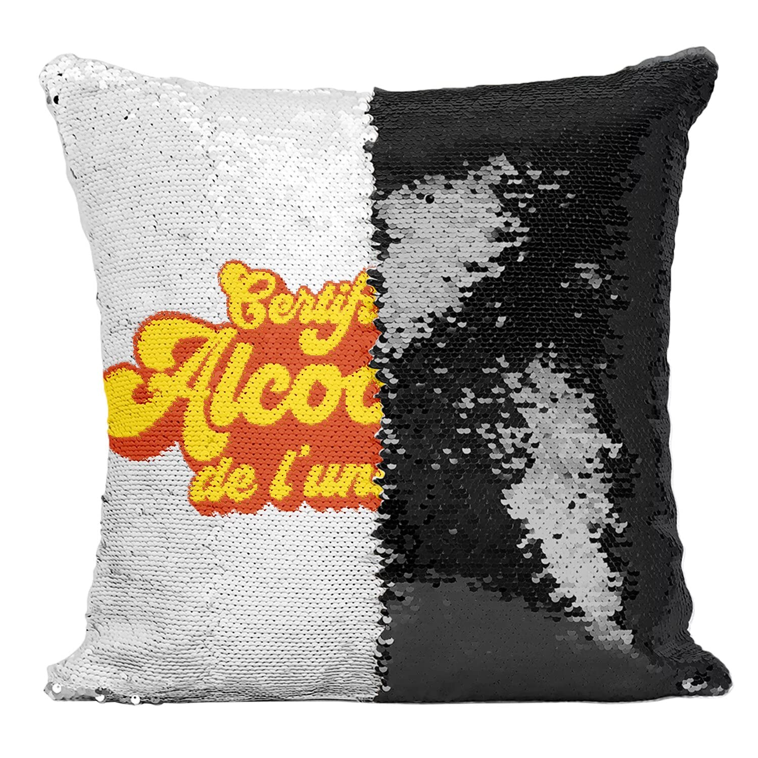 Housse de coussin paillettes pour décoration de salon festive