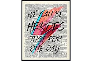 David Bowie Lyrics Upcycled Dictionary Wall Art Decor Print