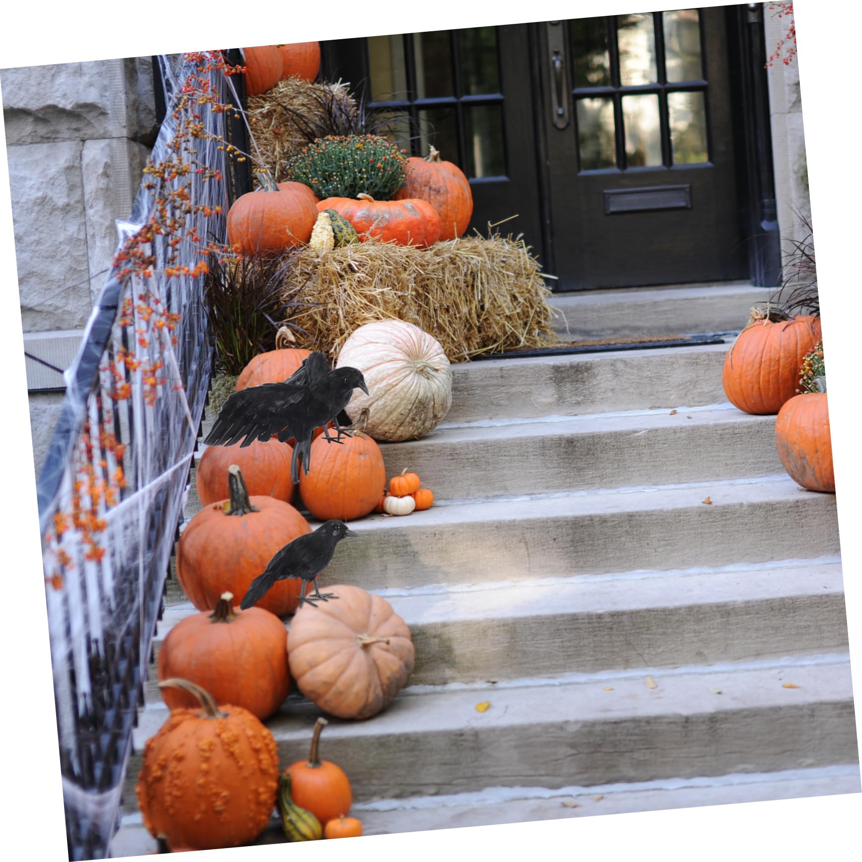 VICASKY 3 Stück Kreativer Halloween Vogeldeko Schwarz für Gartenparty und Wohnzimmerdeko