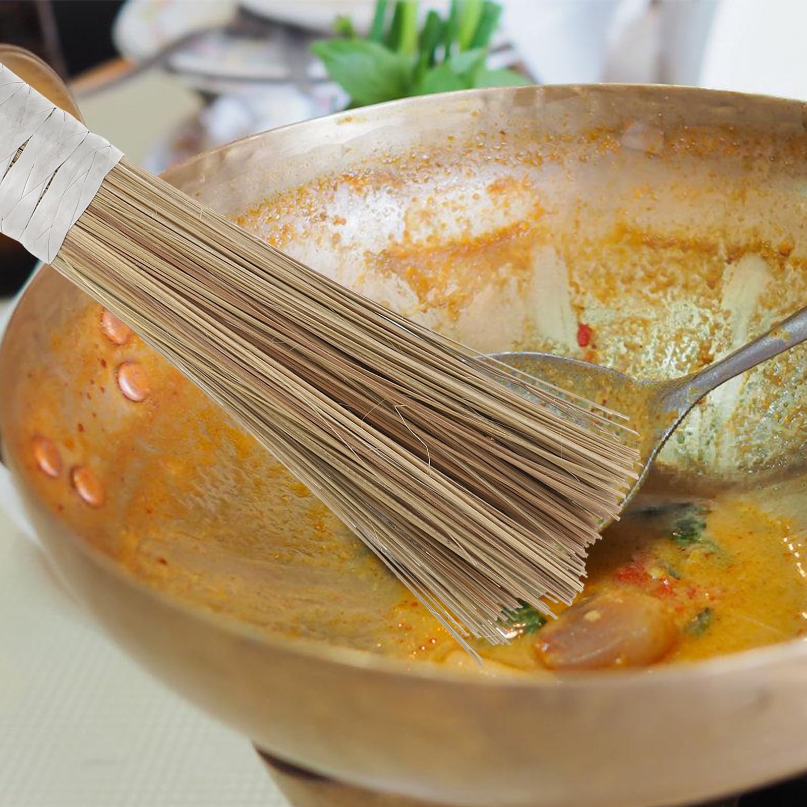 Cepillo para Fregar de Natural, 2 Piezas, Tamaño Mediano, Cerdas Seguras para Antiadherentes, Limpieza Rápida y Multiusos para Platos de Cocina y Ollas Multifunción, Portátil
