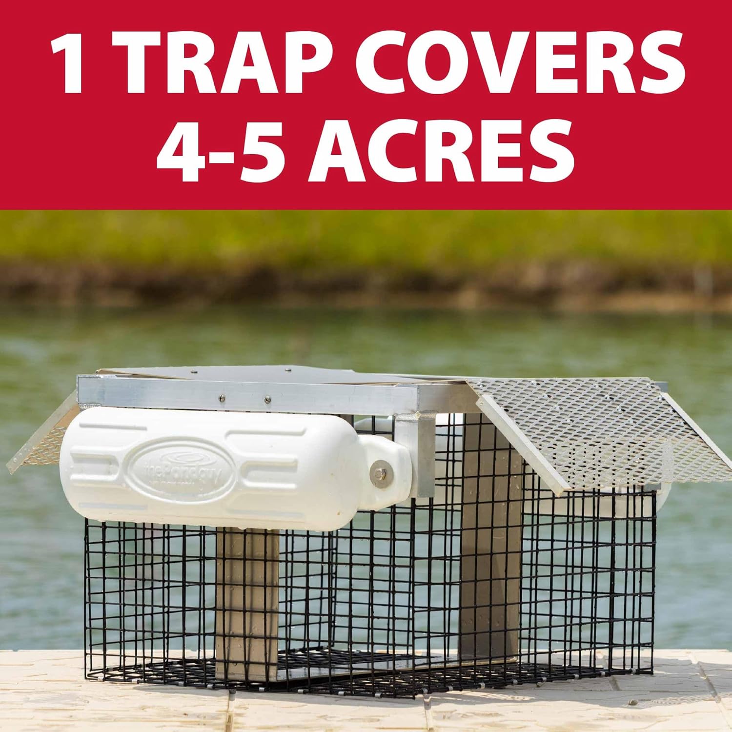 The Pond Guy Floating Turtle Trap for Outdoor Ponds & Lakes - Catch & Relocate Turtles Safely, No-Bait, Reusable & Heavy-Duty