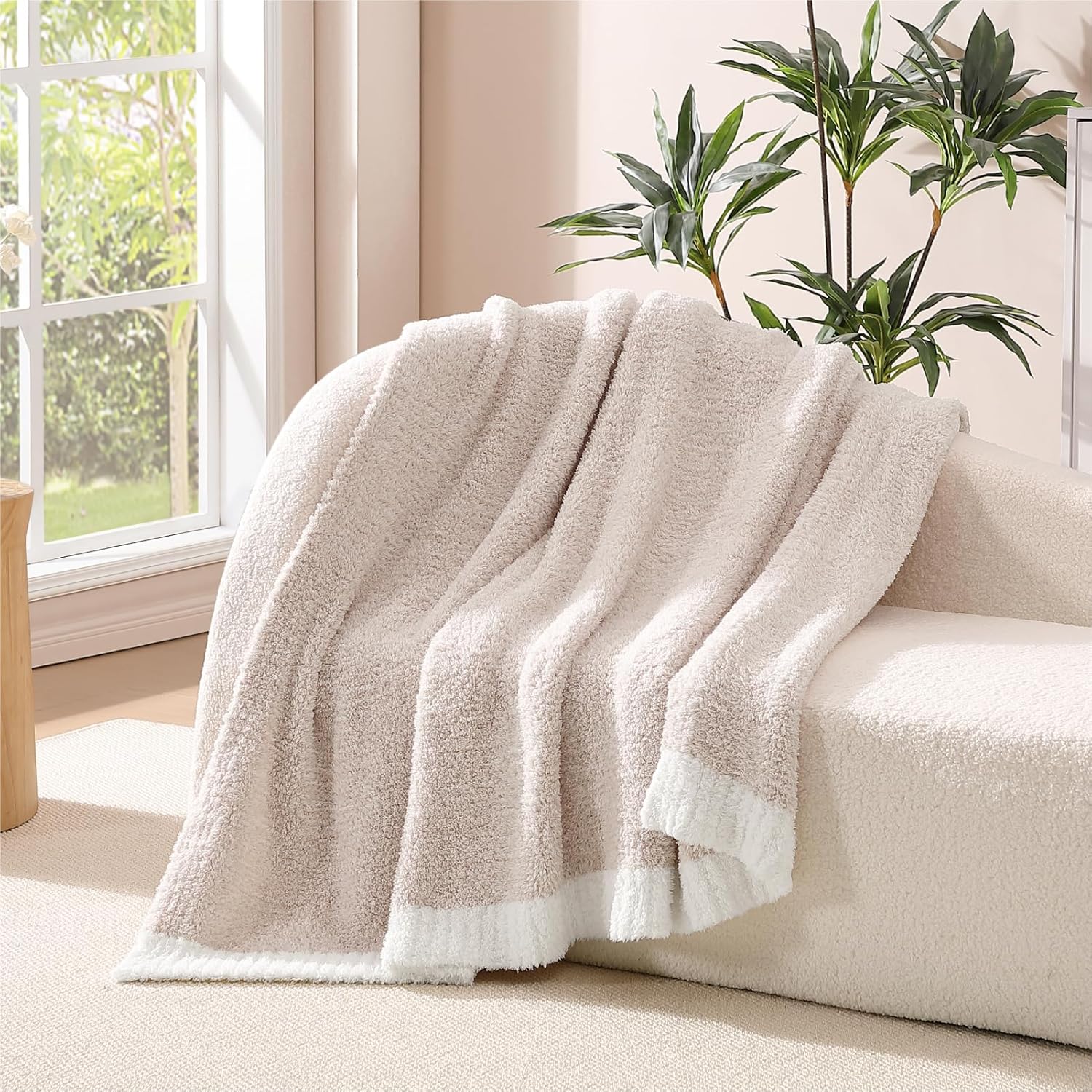 WRENSONGE Throw Blanket Cationic Dyeing Taupe Soft Cozy Fluffy Warm Hand Made Throw Blankets for Couch, Sofa, Chair, Bed, Camping, Picnic, Travel Lightweight Bed Blanket - 50"*60" - Image 2