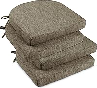 Vista 28 de downluxe Cojines para sillas de interior para sillas de comedor, almohadillas de espuma texturizada suaves y cómodas para sillas de cocina con lazos