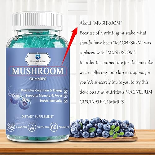 Miniatura 5 de Nature's Rhythm - Gomitas de magnesio 500 mg - 65 unidades  Suplementos de glicinato de magnesio, con L-treonato, vitamina D, B6 y CoQ10 - Sabor a