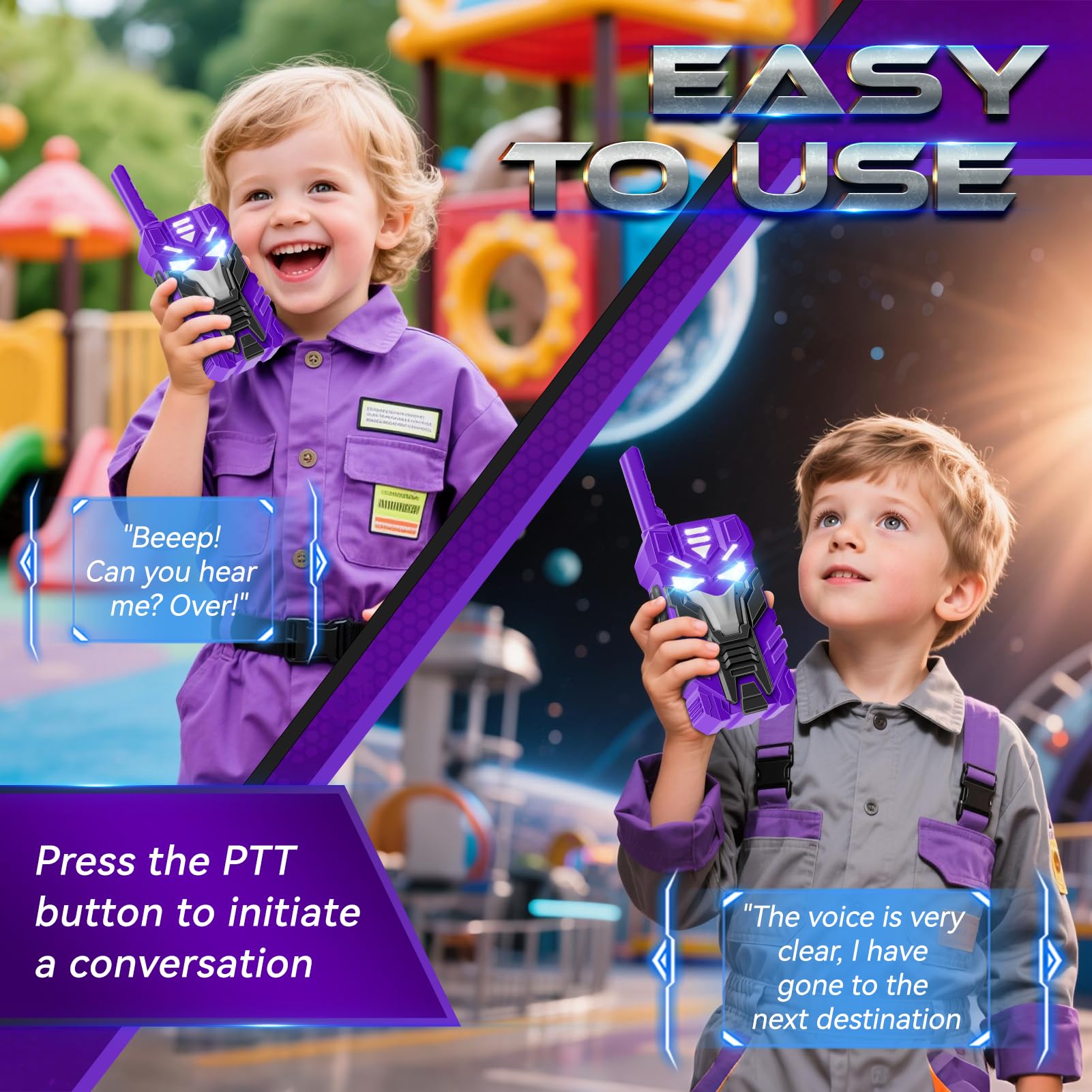 Purple Doomlord Walkie Talkies - Kids Transform Toys -4 Purple Doomlord Walkie Talkies - Kids Transform Toys -4