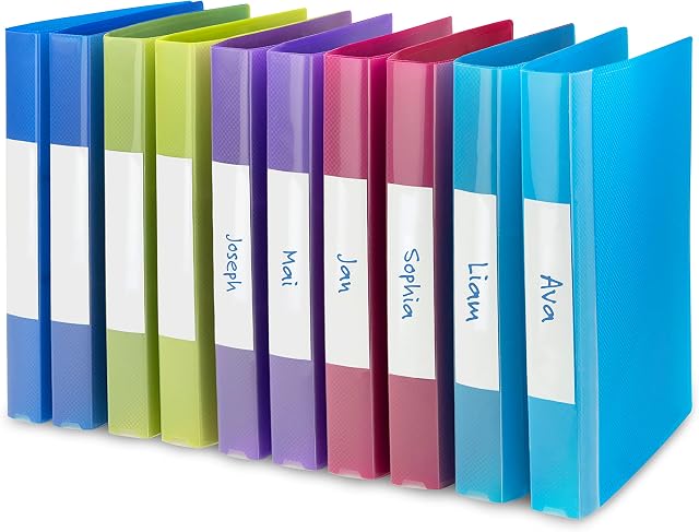 Rapesco 0716 25 mm 2-Ring Bright Transparent Ring Binder, 35 mm Spine, A4, Assorted Colours, Pack of 10