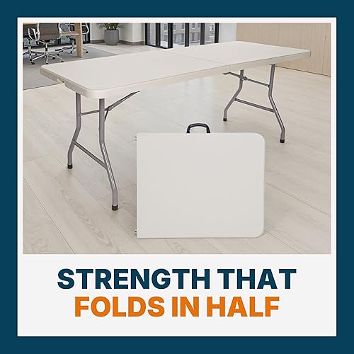 Miniatura 5 de OEF Furnishings Mesa plegable plegable de 6 pies, 30 x 72 pulgadas, gris claro
