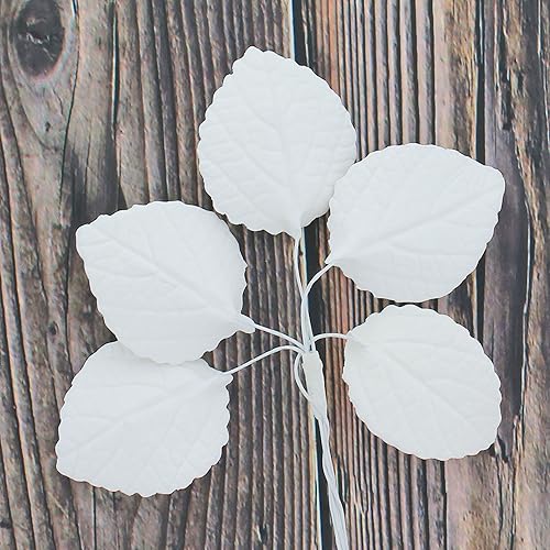 Miniatura 8 de Global Sugar Art Hojas de hortensia, flores de pastel de azúcar, color blanco, 15 unidades por Chef Alan Tetreault