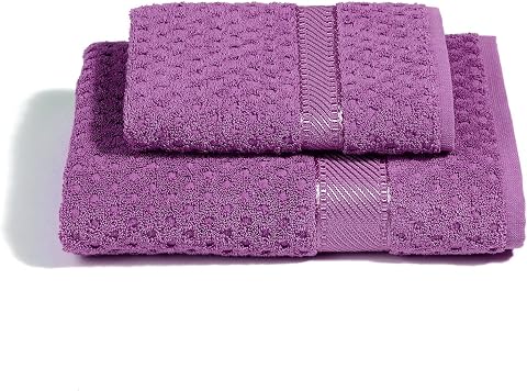 Caleffi - Set Asciugamani Bagno Viso e Bidet Morbida Spugna 100% Cotone Jacquard, 1 Asciugamano Viso 60x110 cm + 1 Asciugamano Bidet Ospite 40x60 cm Assorbenti Resistenti a Lavaggi Frequenti, Durevoli