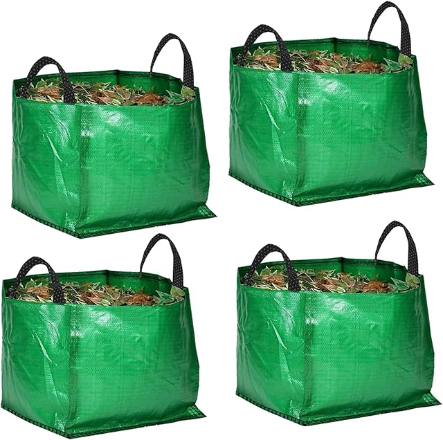 SPARES2GO Large Extra Strong Garden Waste Rubbish Bag Sack (120 Litre, Pack of 4)