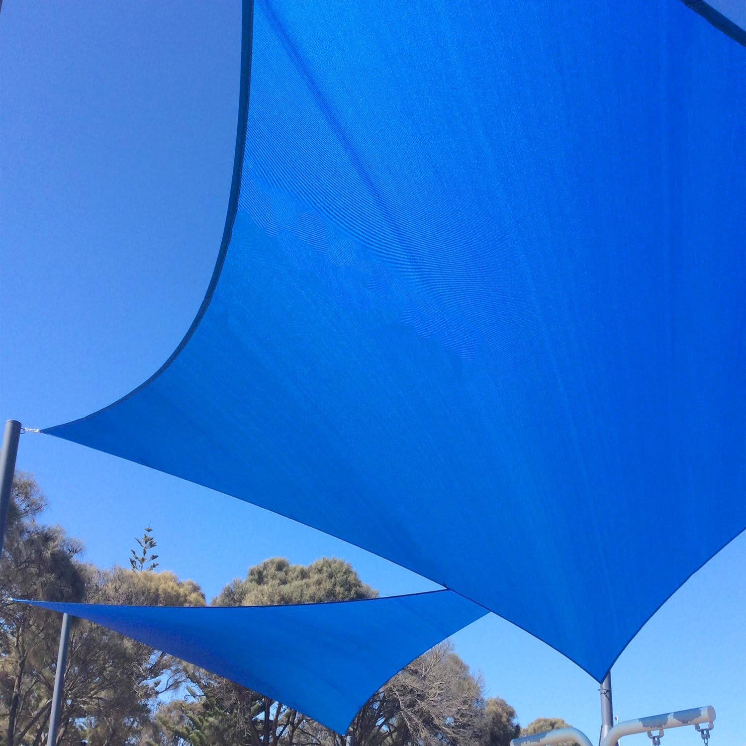 E&K Sunrise 8' x 8' Sun Shade Sail Rectangle Canopy Shade Cover UV Block for Patio Backyard Garden Outdoor (Blue)