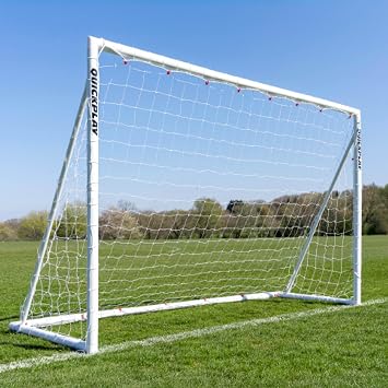 QUICKPLAY Q-Fold Soccer Goal | 30-Second Folding Design for Easy Setup | Portable & Weatherproof uPVC Soccer Goal for Backyard | Durable Post for Adults & Kids