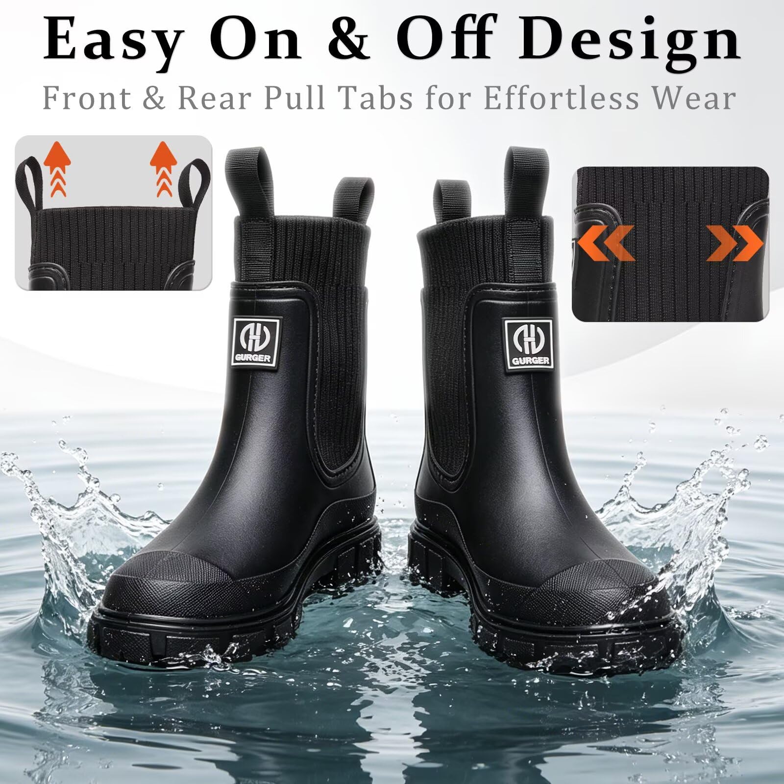 Botas de Agua Mujer Impermeable Zapatos de Lluvia