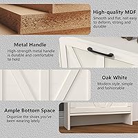 Vista 4 de Zapatero con 2 cajones abatibles, armario de almacenamiento de zapatos para entrada, organizador de zapatos oculto independiente con almacenamiento