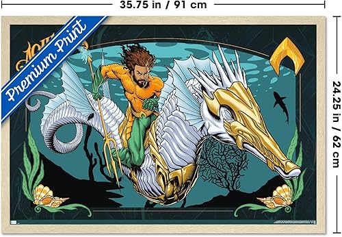 Miniatura 38 de Trends International DC Comics Movie Aquaman y el Reino Perdido - Póster de pared con ilustración de Aquaman, 14.72 x 22.37 pulgadas, versión