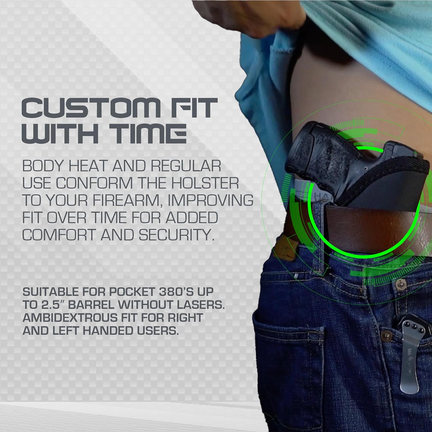 Sticky Holsters Concealment Holster for Men and Women - SM-2 - Fits Pocket .380s, Kimber Micro and Similar with up to 2.5" Barrel Without Laser - for Left and Right-Hand Draw; IWB and Pocket Carry