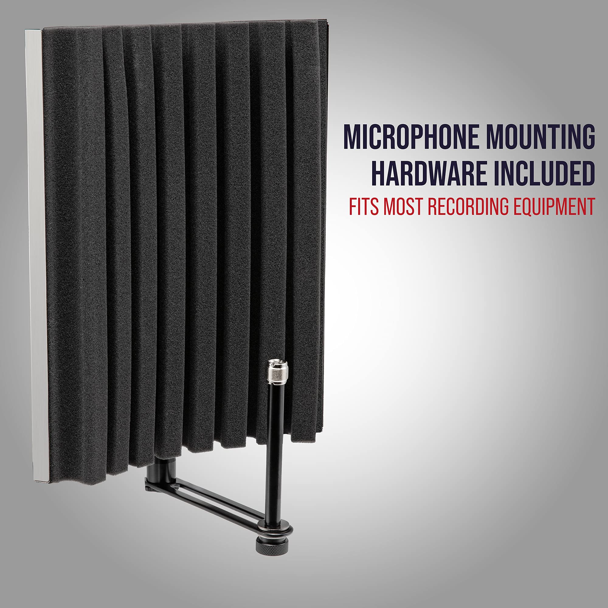 LyxPro VRI-40 Portable Acoustic Isolation Instrument Shield, Voice And Sound Absorbing, Reflection Panel with Heavy Duty Gooseneck - Image 3