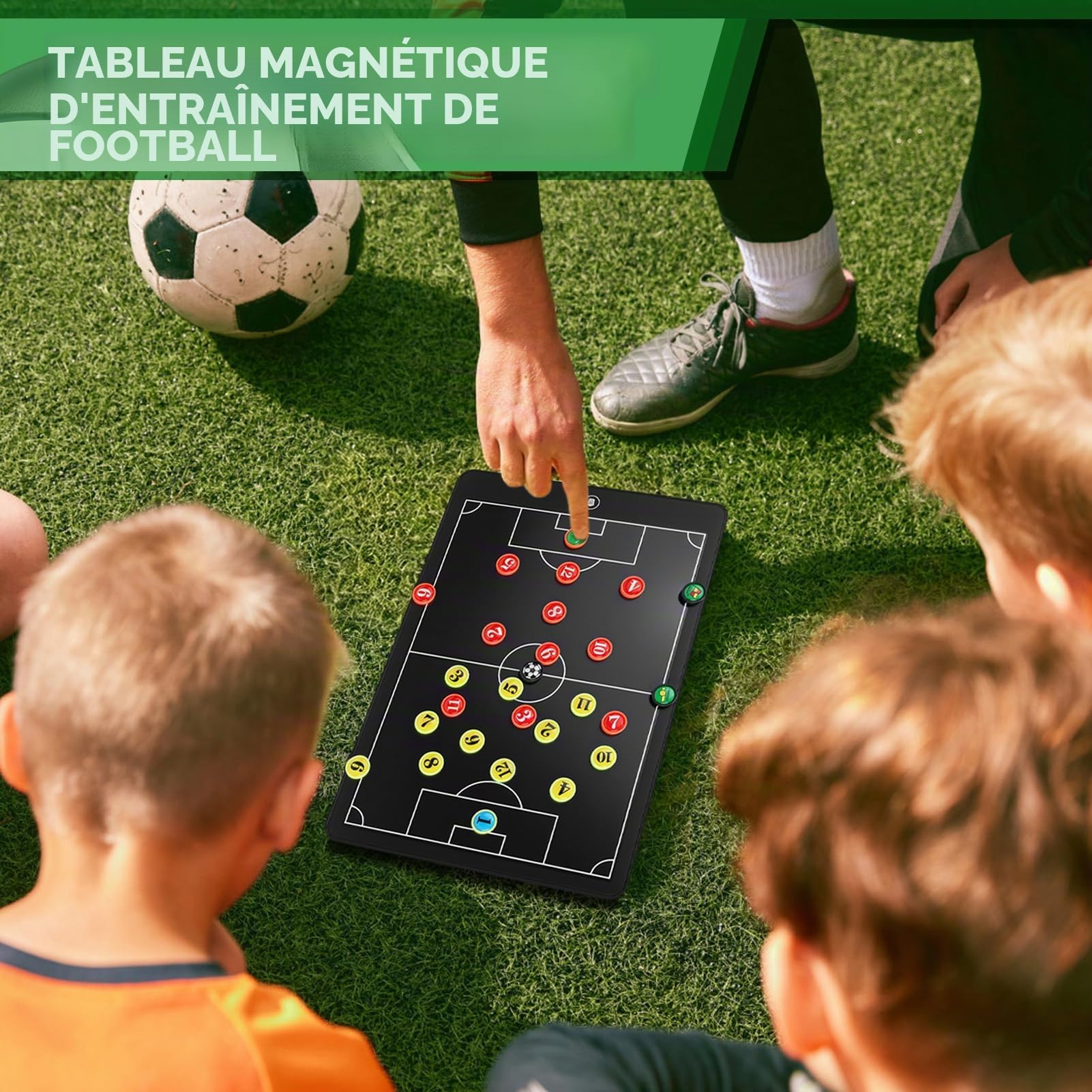 Tableau tactique LCD de 40,6 cm pour football, tableau électronique amélioré, bloc-notes tactique magnétique avec cadre en ABS respectueux de l'environnement, imperméable, résistant aux chutes avec
