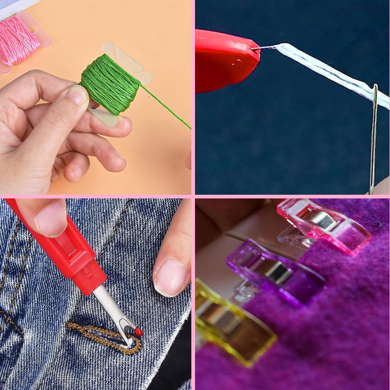 Kit De 36 Pièces Pour Couture - Découseurs, Ciseaux, Enfile-Aiguilles, Bobines - Idéal Pour Réparations Et DIY