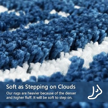 Blue Bathroom Rug - Dark Blue Bath Mat Small Tropical Leaf Bath Rugs Non Slip Washable Bathrug for Bathroom Floor, Cute Plant Bathmat Absorbent Bath Mats Botanical Home Decor 16 x 24