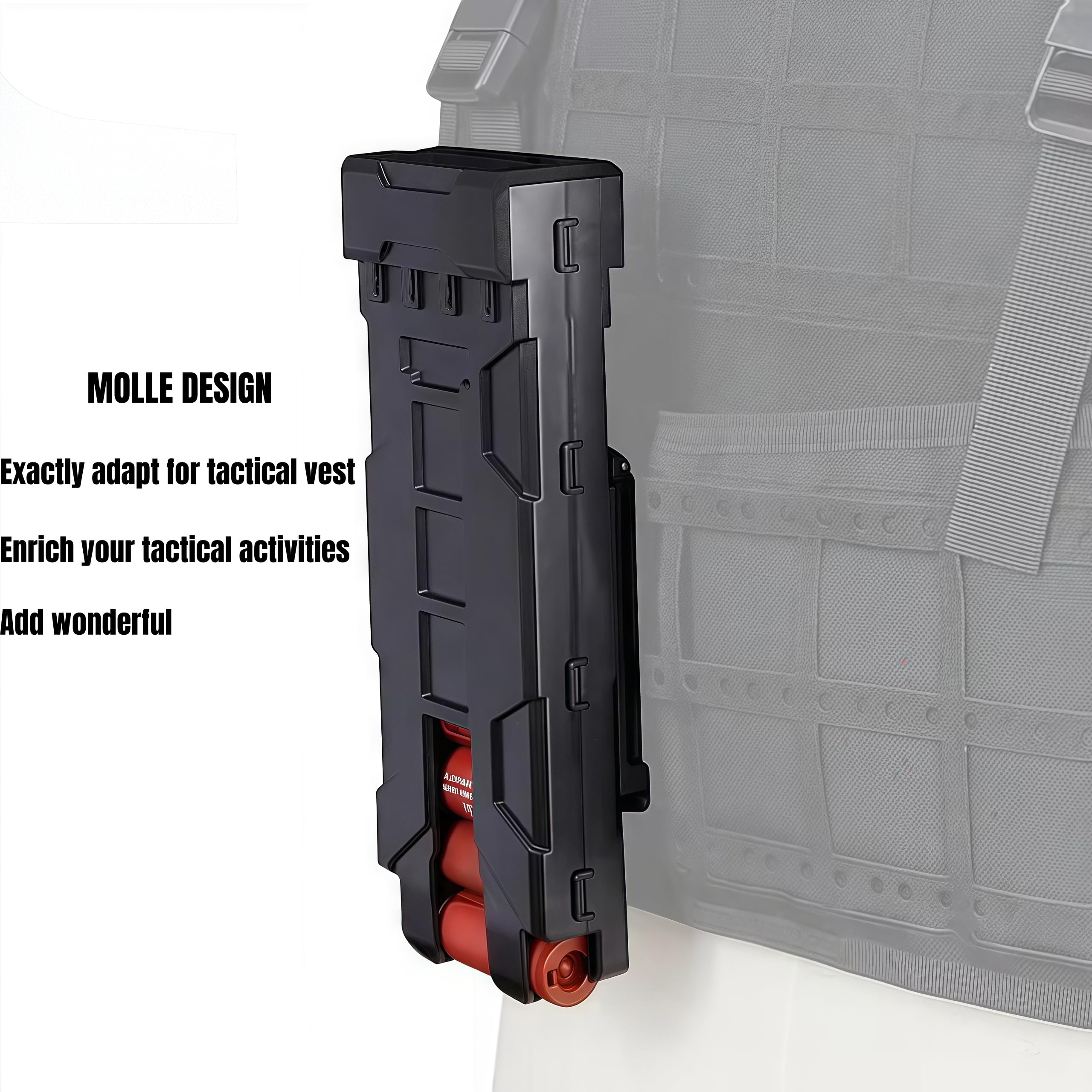 ACEXIER Portacargador táctico Molle para 10 Cartuchos de Calibre 12, Soporte para Recarga, Bolsa para munición, Airsoft y Paintball