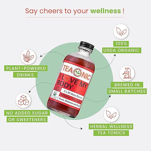 Miniatura 6 de TEAONIC I Love My Body, tónico de té de hierbas, té desintoxicante con canela, cacao y vainilla, té de hibisco, orgánico USDA, sin azúcar, sin