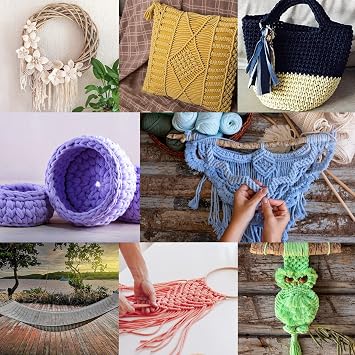 Macrame Cord 3mm x 545yards, Rope, Cotton Cord, Corde Macramé, Not Dyed, Handmade Soft 4-Strand Twisted Wall Hanging, Plant Hanger, DIY Craft Making, Knitting, Black, green (HA3*327-545yards)