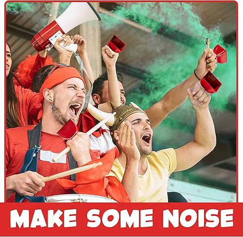 Miniatura 6 de Cencerro de metal, paquete de 12, campanas de vaca rojas de 3 pulgadas para eventos deportivos, animación, espíritu, campanas de vaca ruidosas,