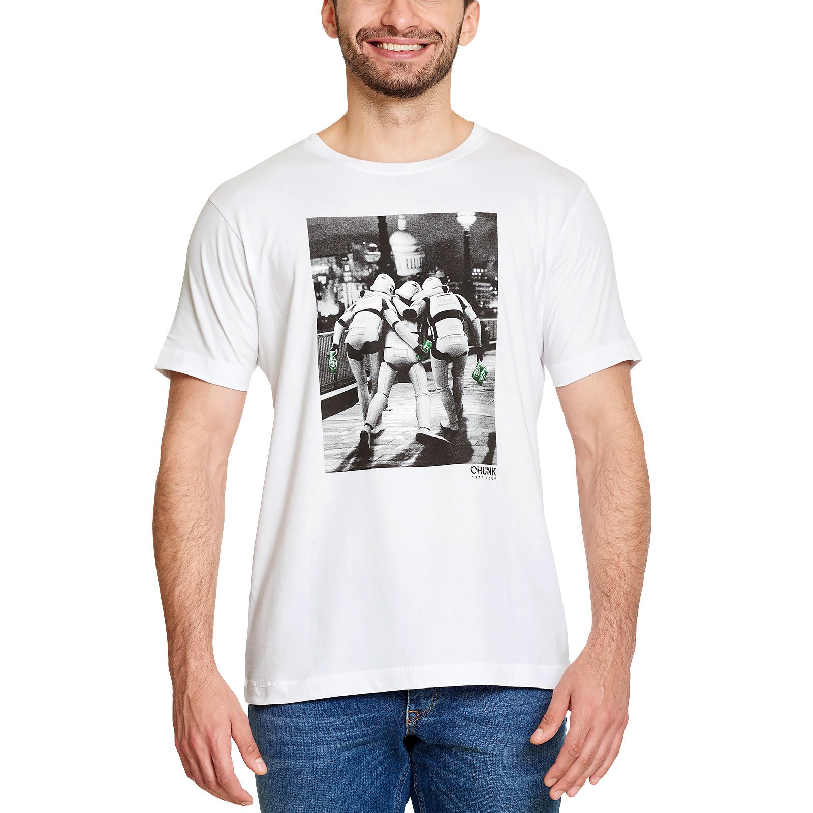 Star WarsImperial Fighters at Night Men's T-Shirt Fans Chunk Cotton White - XXL