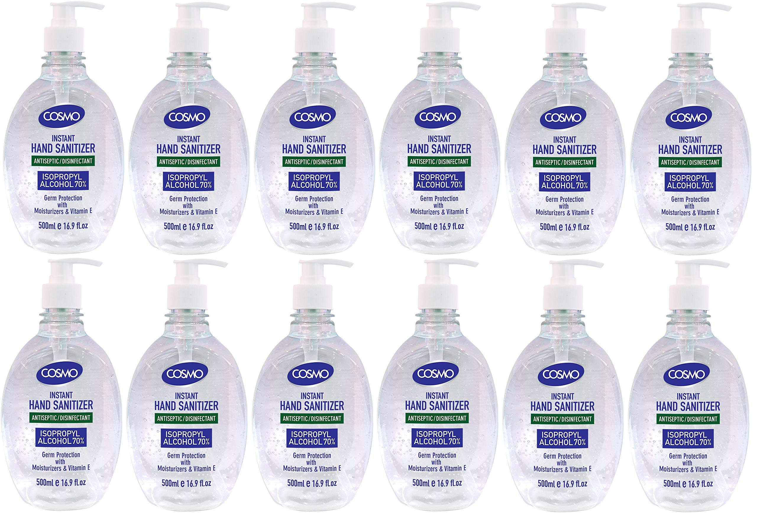 Instant Hand Sanitizer Gel, 500ml - Pack of 12
