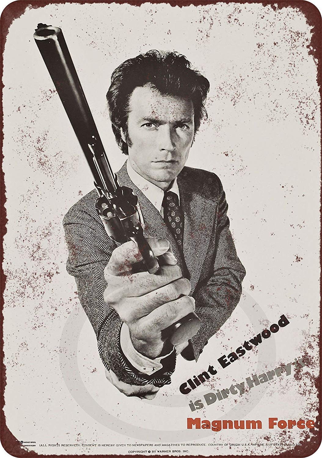 Biopracess New Tin Sign 1973 Dirty Harry Magnum Force Aluminum Metal Sign 8x12 Inches