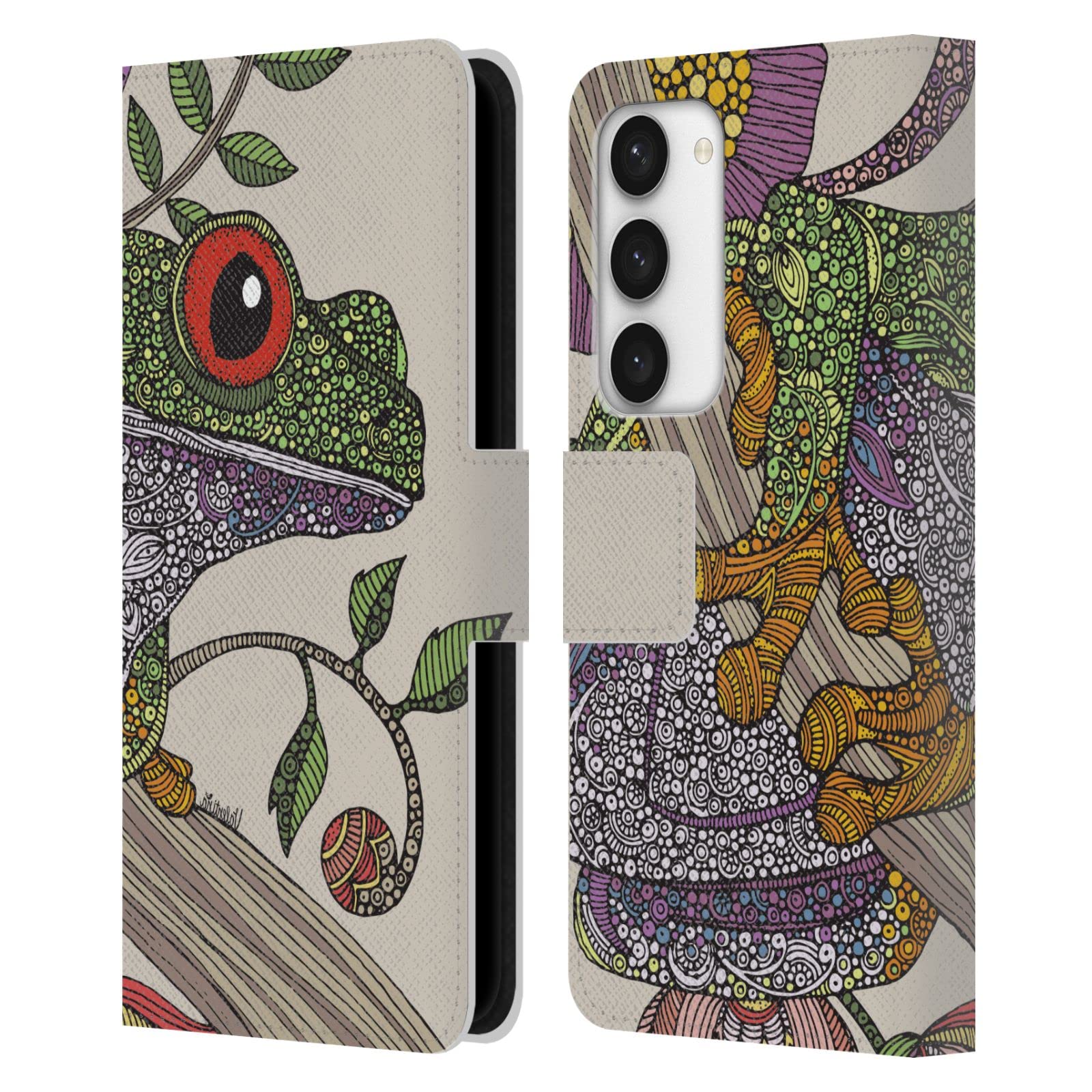 Carcasa de cuero Samsung Galaxy S23 5G tipo billetera con estampado de flores Phileus 7