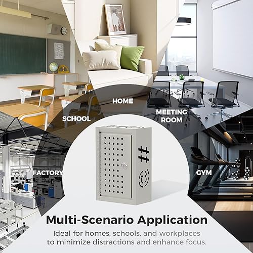 Miniatura 6 de OSKIE Caja de tiempo de inactividad para teléfono almacenamiento con cerradura para teléfono inteligente para el hogar y la oficina, organizador de