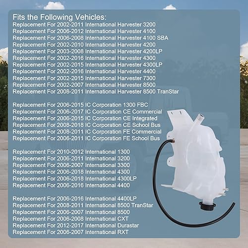 Miniatura 4 de Depósito de refrigerante del motor 603-5104 de repuesto para cosechadora internacional 2002-2016 3200 4100 4200 4300,2006-2018 IC Corporation etc