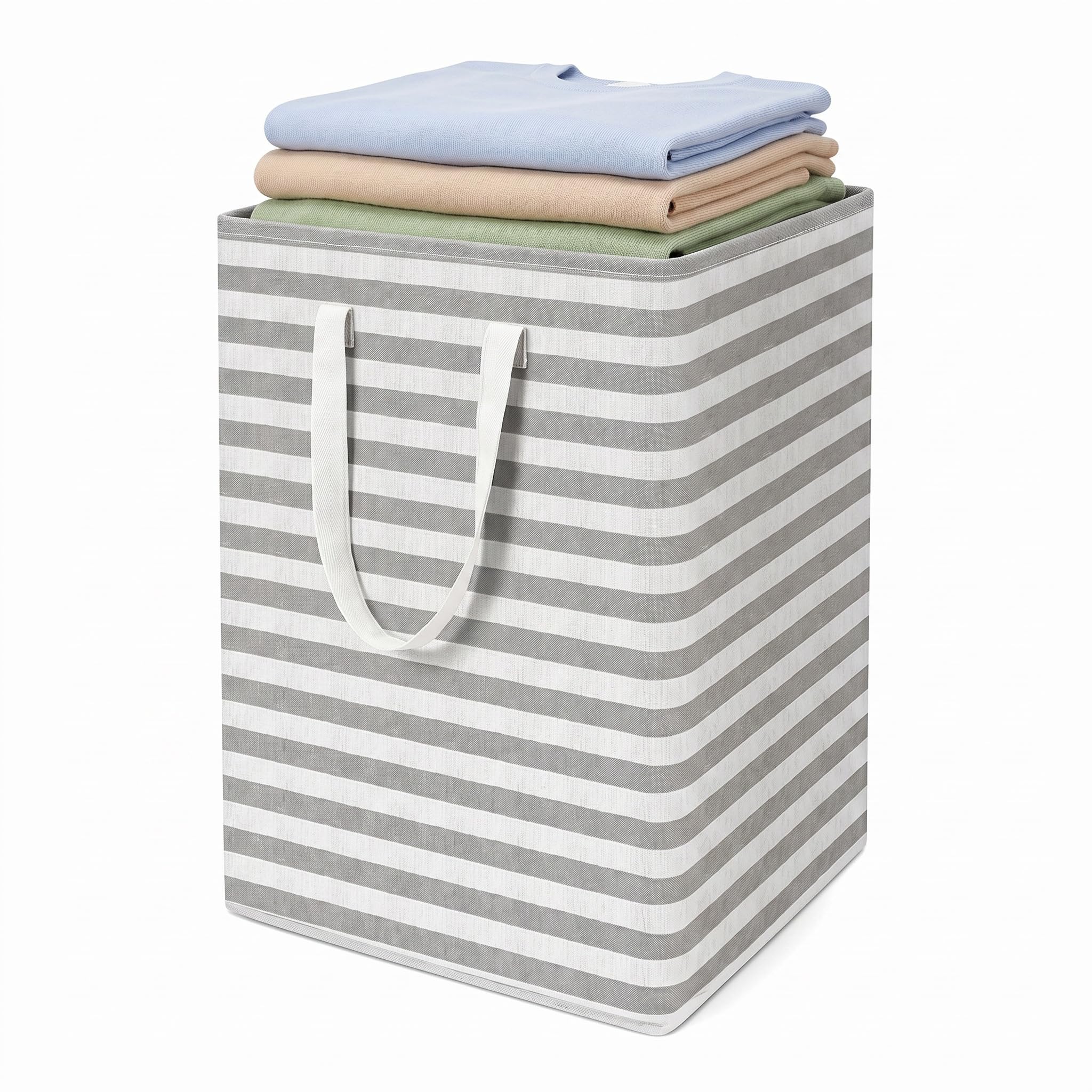Laundry Basket, 40×30×60cm Collapsible Washing Basket Canvas Laundry