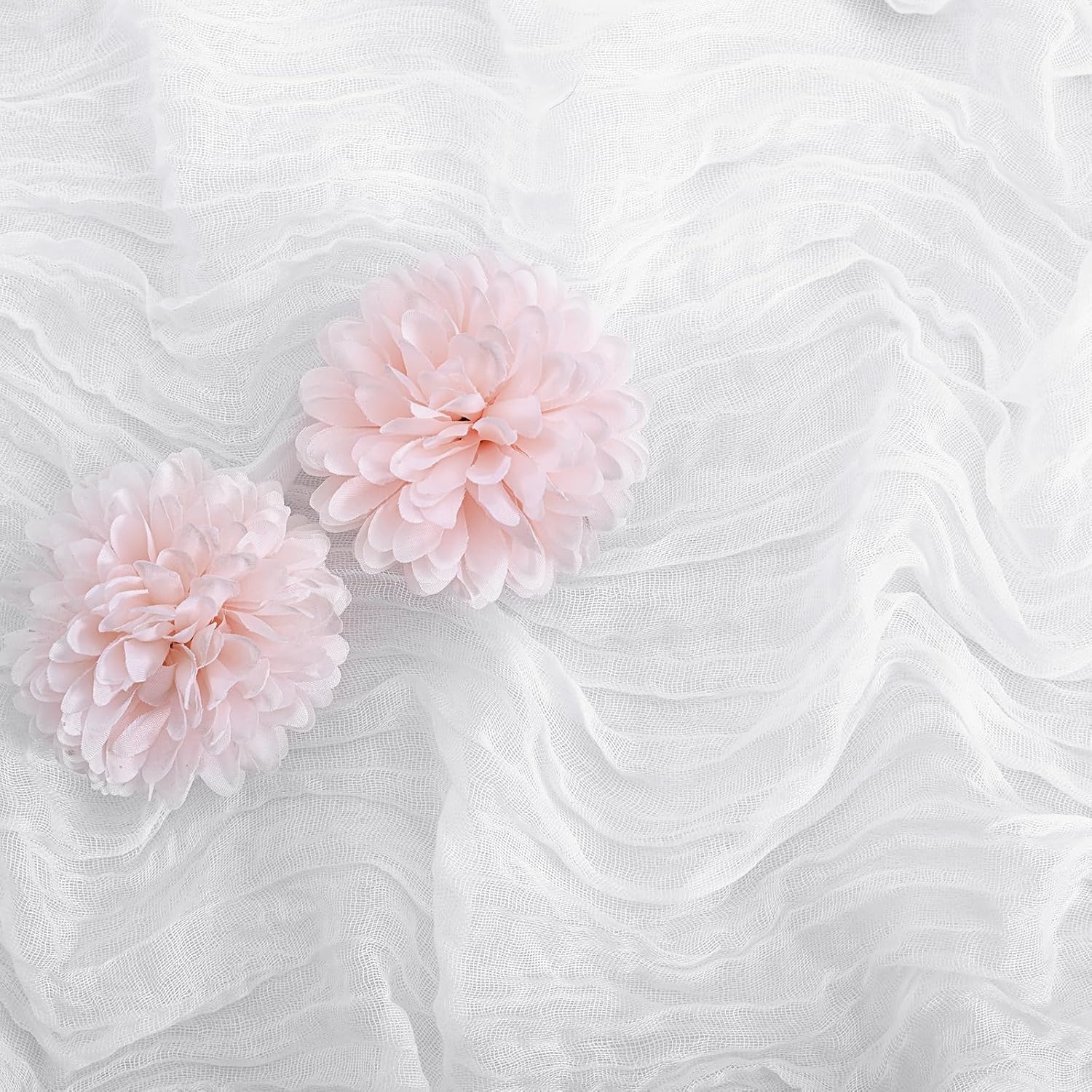 Aktor 12 Pack Winter Table Runner Boho White Cheesecloth Table Runner Semi Sheer Gauze Fabric Runners for Wedding Birthday Baby Shower Party Boho Table Decoration（White）