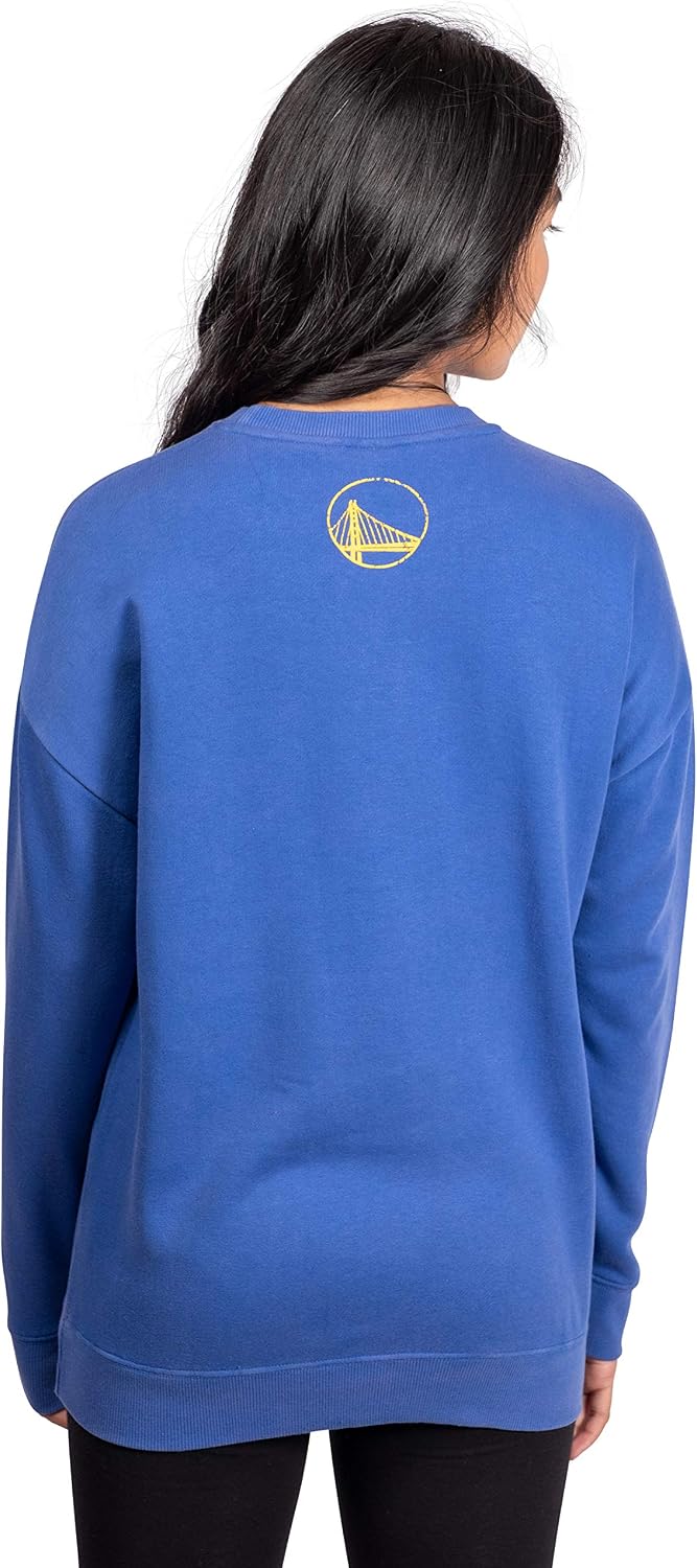 Ultra Game NBA womens Nba Official Extra Soft Fleece Distressed Oversized Pullover Sweatshirt image 2