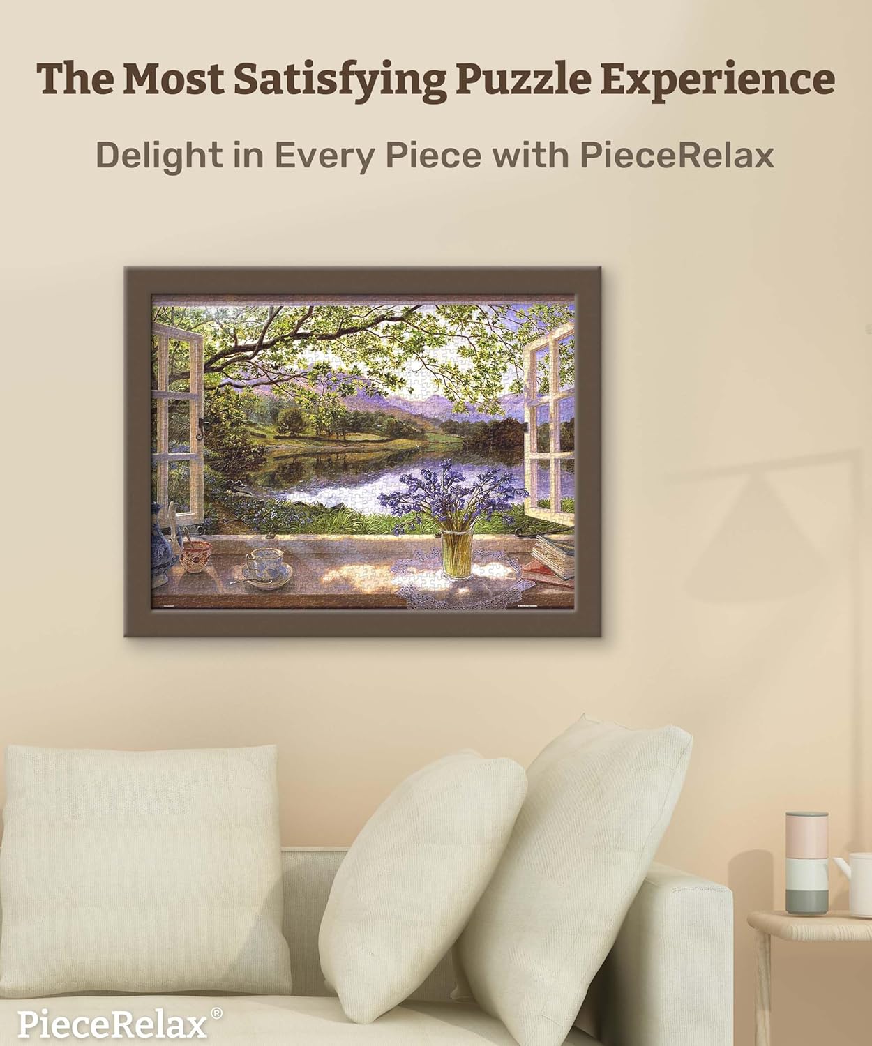 PieceRelax PieceClicks Plastic Jigsaw Puzzle for Adults 1000 Pieces - Stephen Darbishire - The First Bluebells - 25.2 X 18.9 Inches, Most Satisfying Table Games, No Glue Needed [U1132]