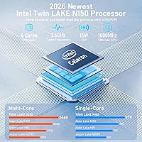 Vista 2 de Laptop Computer, Gaming Laptops 2026, 16 Inch Lap Top PC Windows 11 Pro, 16GB RAM 1TB SSD, Intel N150 Processor(up to 3.6GHz), Office 365, Backlit