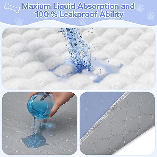 Miniatura 3 de BHVESLL Almohadillas reutilizables de entrenamiento para perros, 36 x 38 pulgadas, paquete de 4 almohadillas de cama para incontinencia,