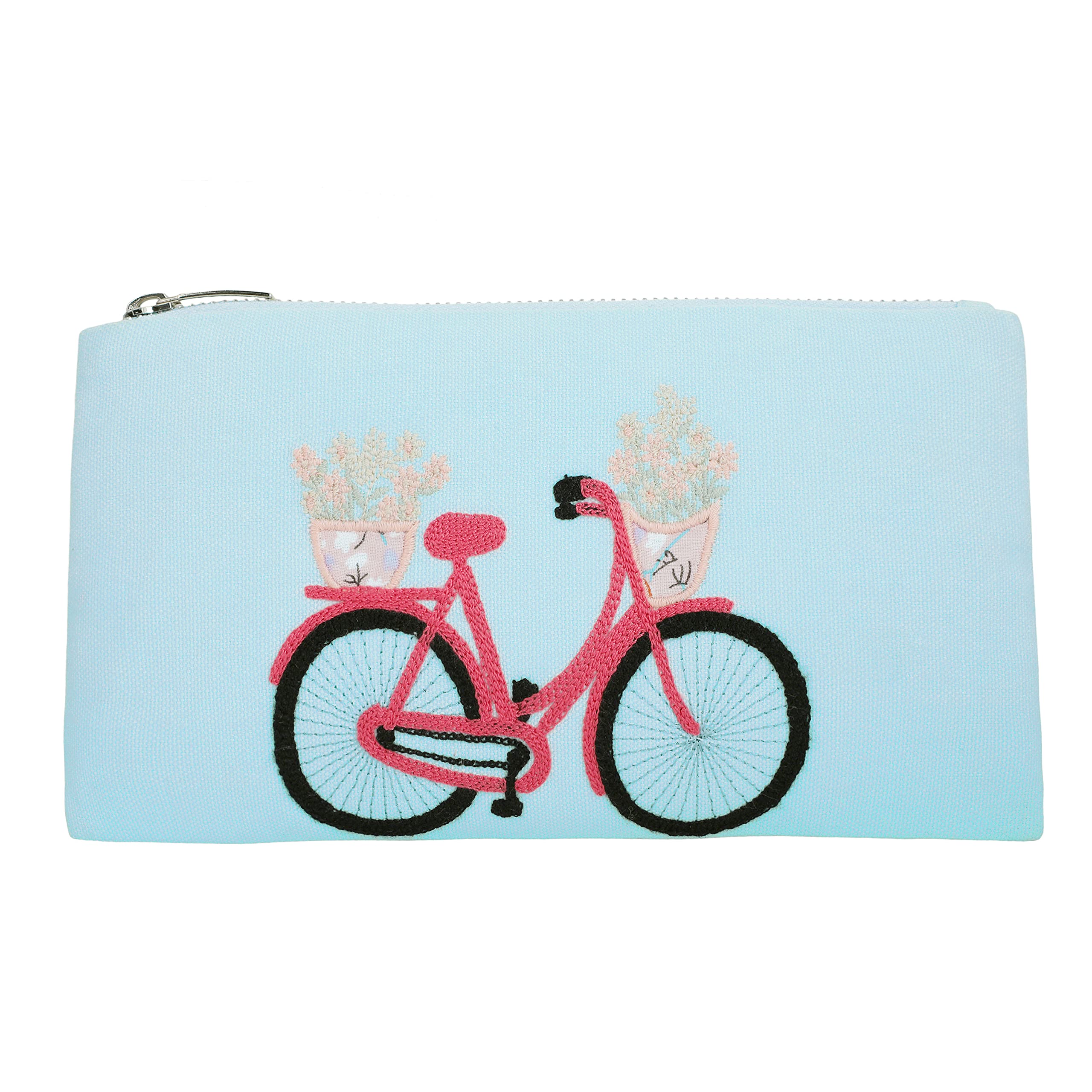MASQ by Q-One Versatile, Multipurpose Zipper Pouch for Girls and Women, Bicycle Embroidered Pouch, Durable, Designed for Being Functional and Trendy with Ample Storage (B0BBGMG78P) Amazon Price History, Amazon Price Tracker