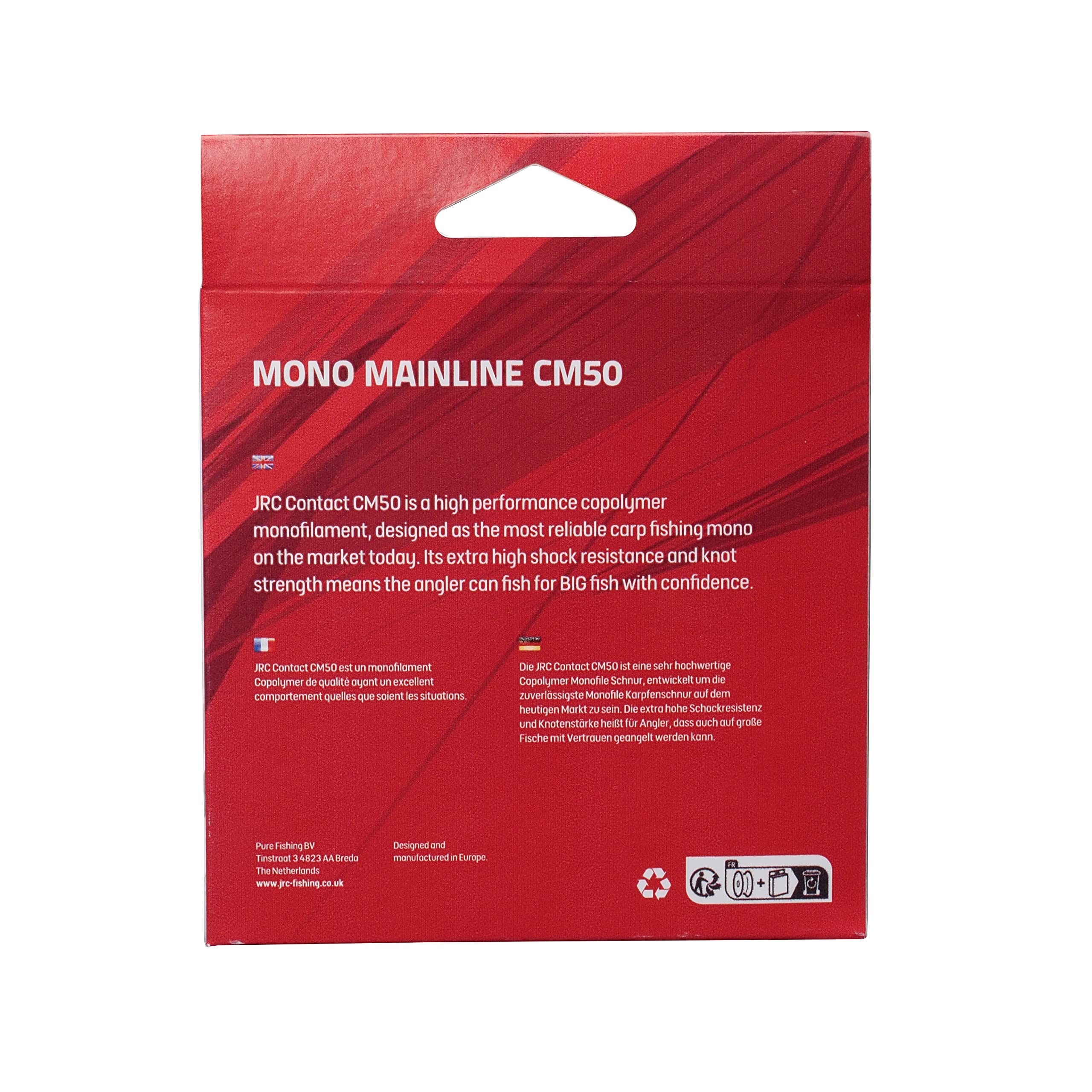 JRC Contact CM50 Monofilament Fishing Line, High Shock Resistance and Knot Strength, Low-Vis Brown Colour, Designed to Help You Catch Big Carp