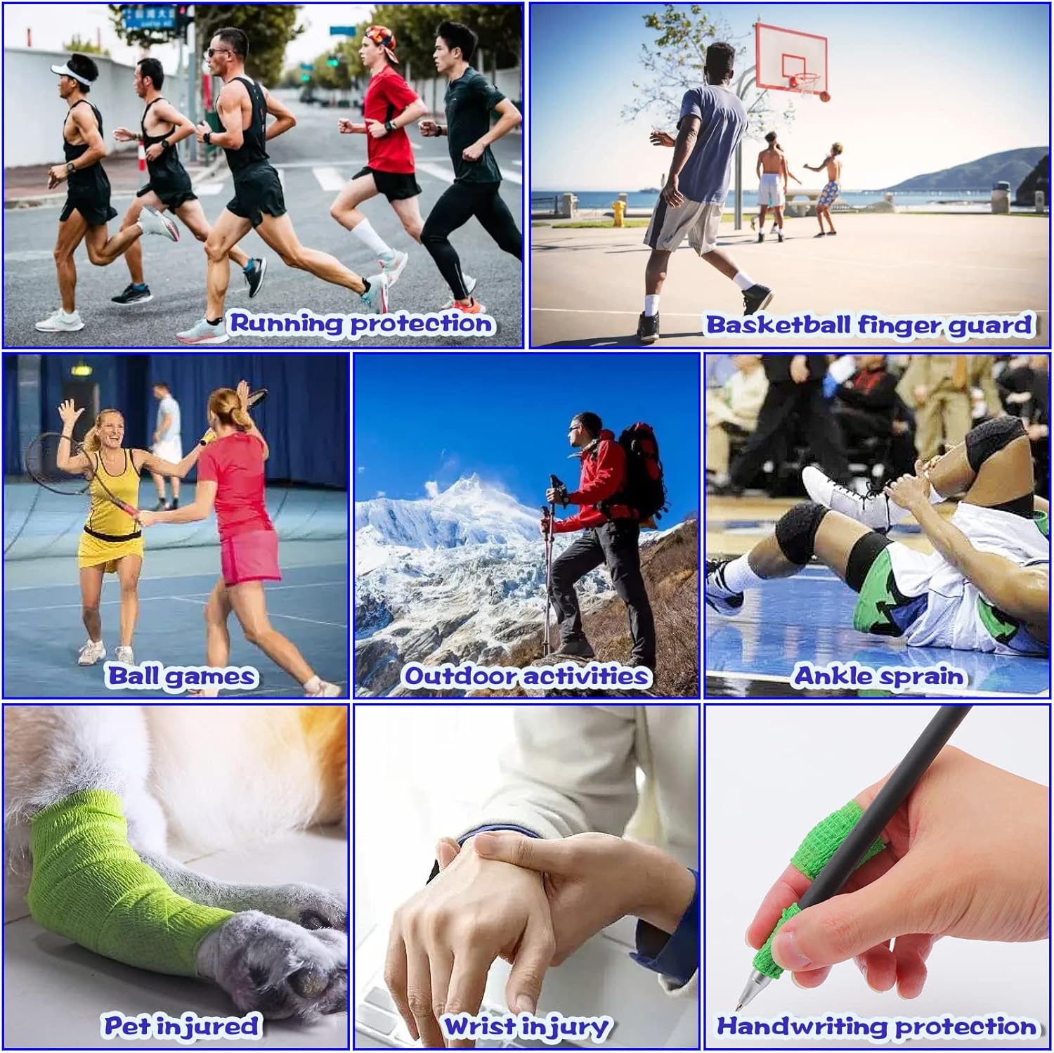 24 Pack Self Adhesive Bandage Wrap,Cohesive Wrap Bandages,Self Adherent Wrap 1 Inch X 5 Yards,Breathable Stretch Sports Tape,Elastic Self Adhesive Tape for Sports Wrist Ankle Athletic - Image 7