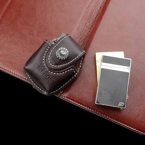 Miniatura 7 de Estuche para encendedor de cigarrillos, 1 unidad, piel auténtica, bolsa de encendedor Hoder con lazo para cinturón CL27
