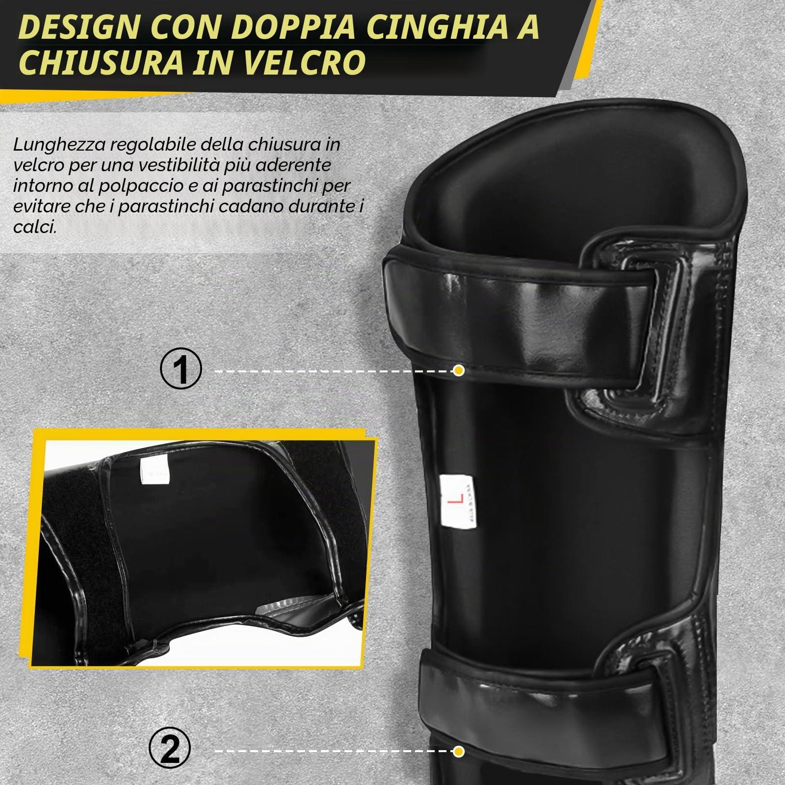 NZQXJXZ Parastinchi da Kick Boxing, Parastinchi da Muay Thai per Uomo,Donna | Parastinchi Regolabili con Protezione del Collo del Piede Parastinchi, Attrezzatura per l'Allenamento MMA e lo Sparring