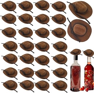 30 Pcs Mini Cowboy Hats for Dolls Crafts Parties and Miniature Scenes, Perfect Miniature Western Decor Accessories for Cowboy Theme Parties Birthday Favors, Cake Toppers