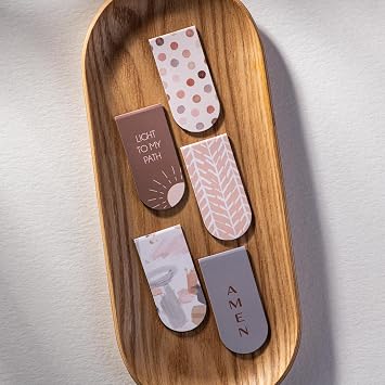 DiverseBee Magnetic Bible Bookmarks - 5 Pack Magnetic Book Marks for Reading Women and Men, Page Markers, Bible Study Supplies and Christian Gifts, Bible Accessories (Light)