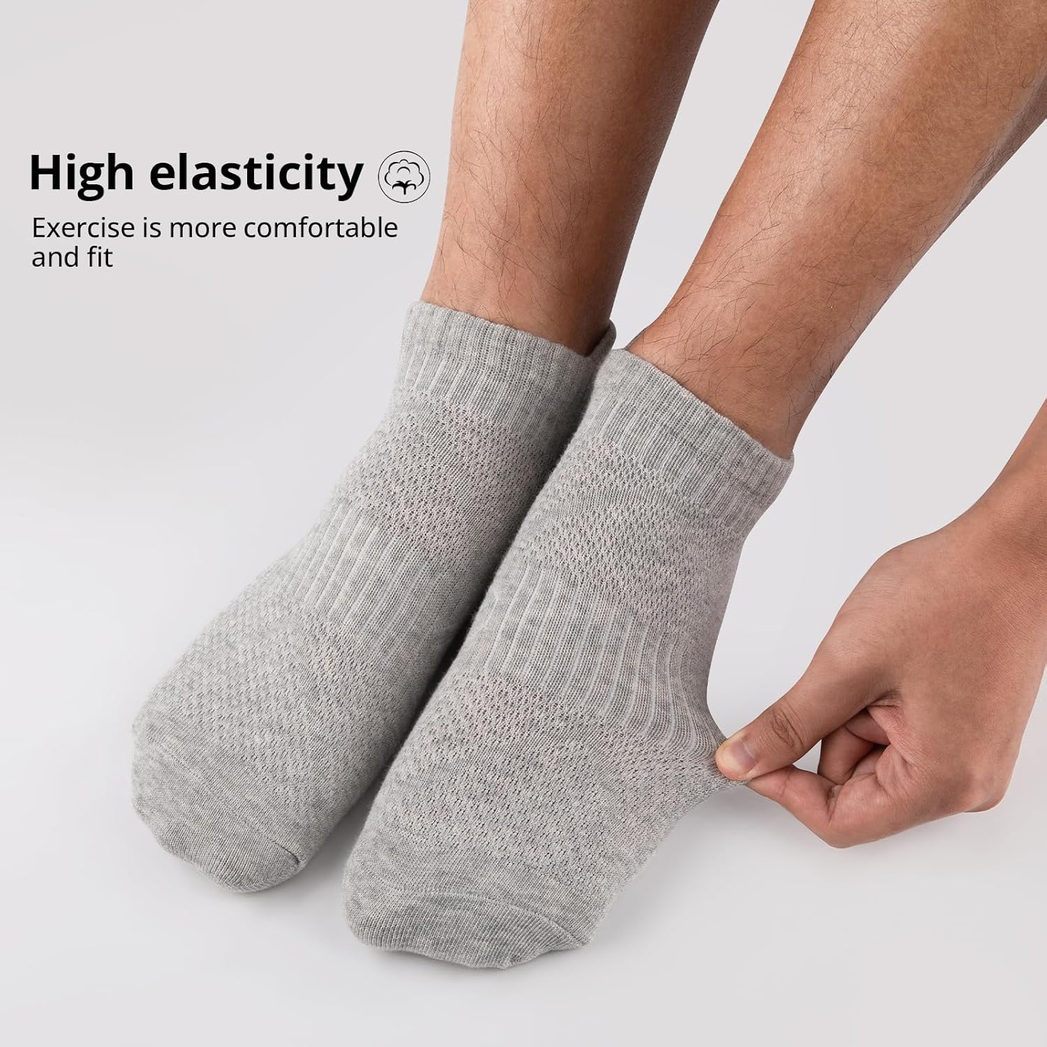 COOVAN Mens Socks 6 Pairs Cotton Ankle Breathable Casual Thin Socks Athletic Ankle Anti-Blister Sports Running Socks - Image 2